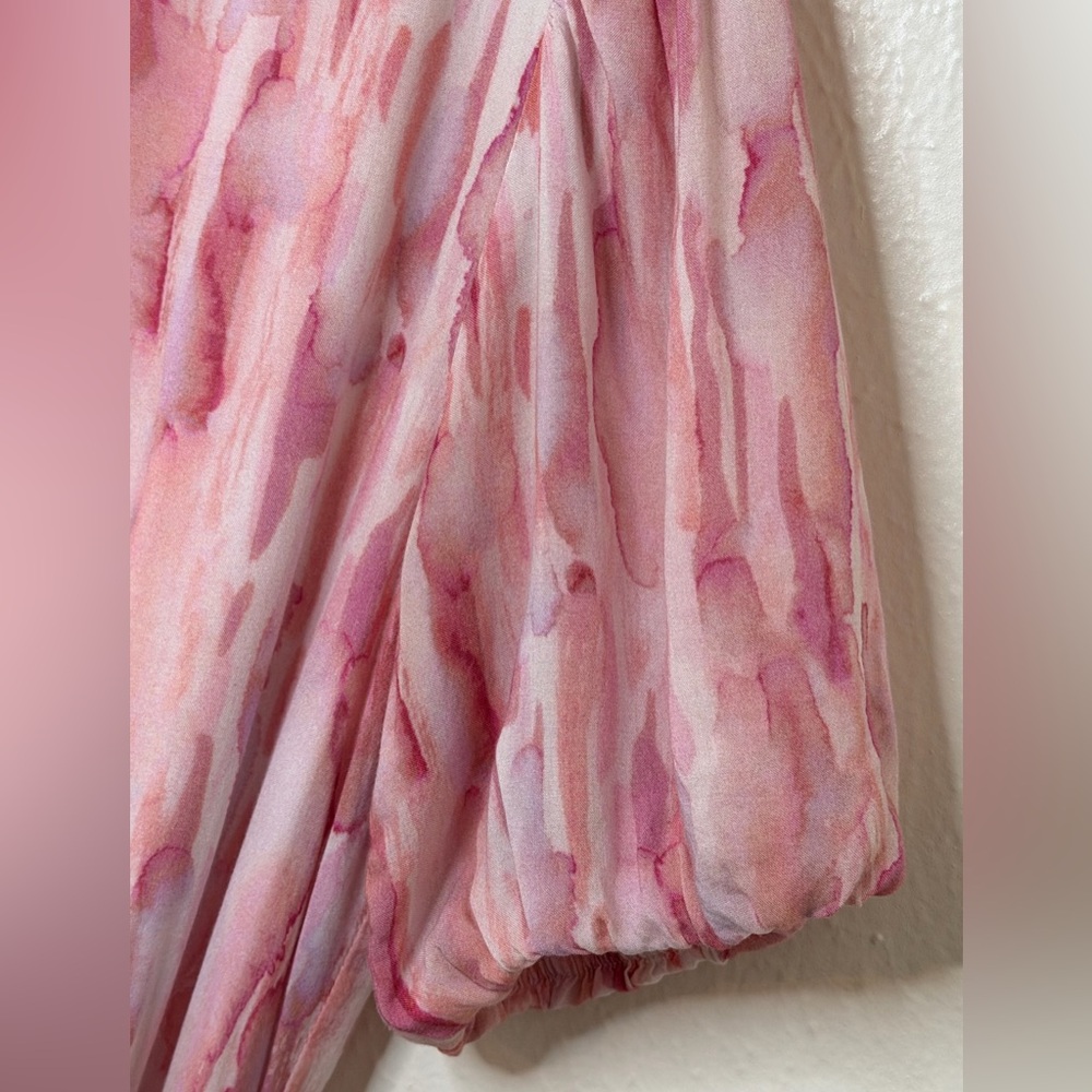 Cloth & Stone Anthropologie Cutout Mini Dress pink tie-dye/watercolor size small - Picture 7 of 15